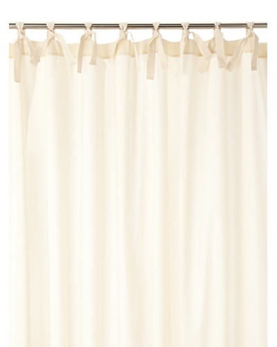 Coyuchi Pin Tuck 300 Percale Shower Curtain, Ivory