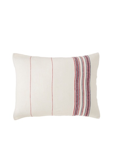 Coyuchi Rustic Linen Pillow Sham, Natural/Red, Standard