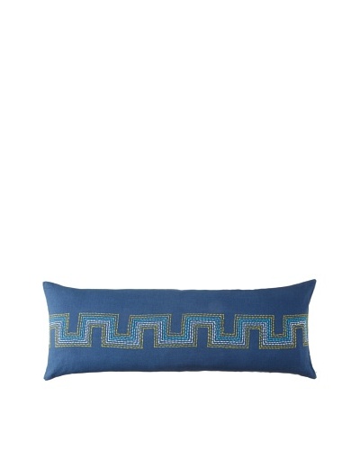 Coyuchi Radiant Roman Key Linen Pillow, Indigo