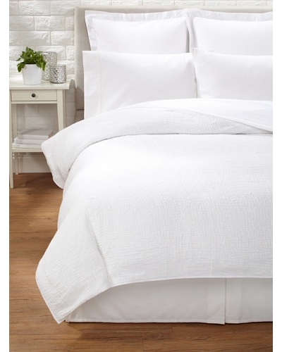 Coyuchi Ruched Muslin Coverlet [White]