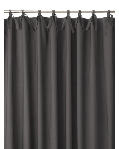 Coyuchi Pin Tuck 300 Percale Shower Curtain, Charcoal