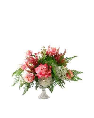 Creative Displays Pink, Green & White Floral in Glass