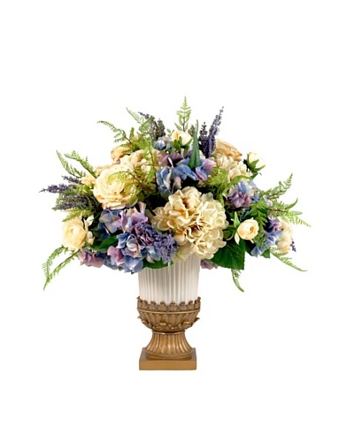 Creative Displays Purple & Cream Hydrangea & Rose Floral in Urn
