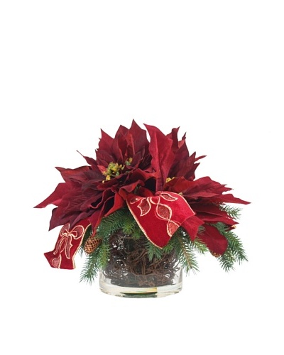 Creative Displays Red Hydrangea & Gold Pine Cone Topiary