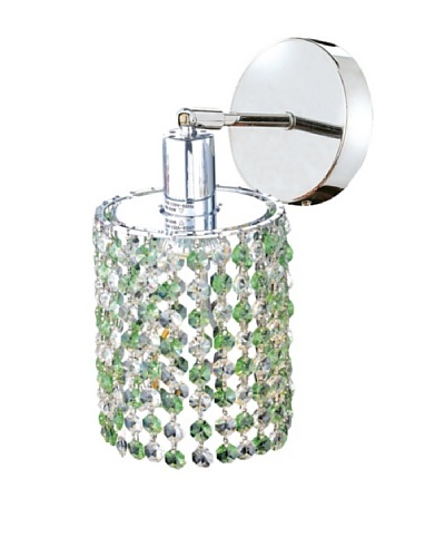 Elegant Lighting Mini Crystal Collection Round Wall Sconce, Light Peridot