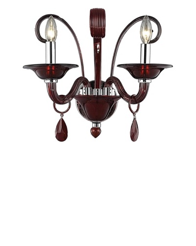 Crystal Lighting Muse Wall Sconce, Red/Royal Cut Bordeaux (Red) Crystals, Dia 16 x H 14