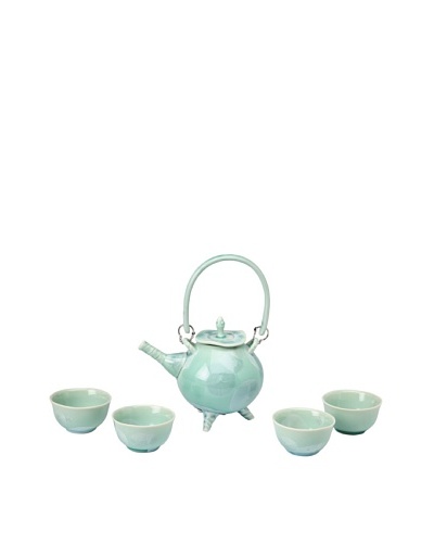 Crystalline Decorative Tea Set, Green