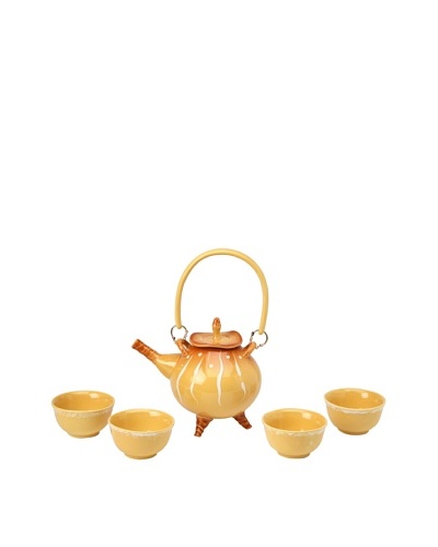 Crystalline Decorative Tea Set, Yellow