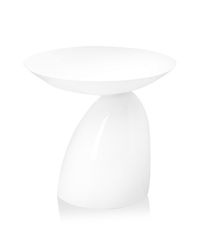 Cubo Fiberglass Side Table, White