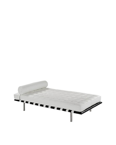 Cubo Leather Chaise, White