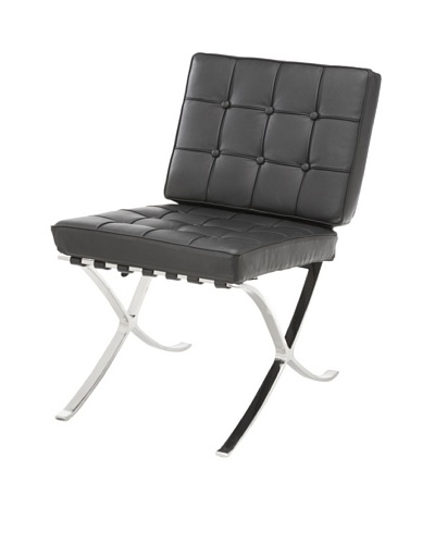 Cubo Leather and Stainless Steel Chair, Black