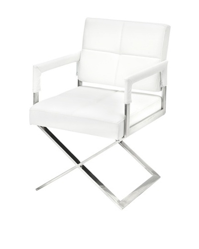 Cubo Leather Chair, White
