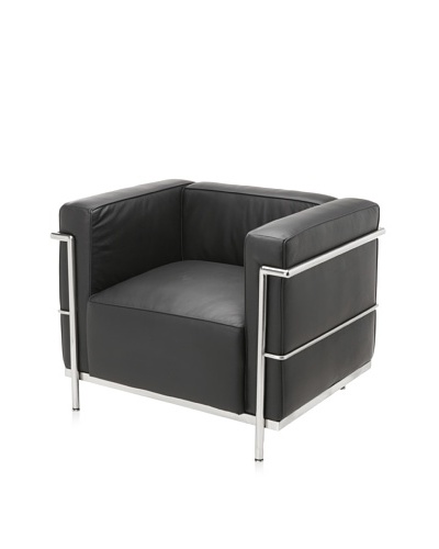 Cubo Leather Chair, Black