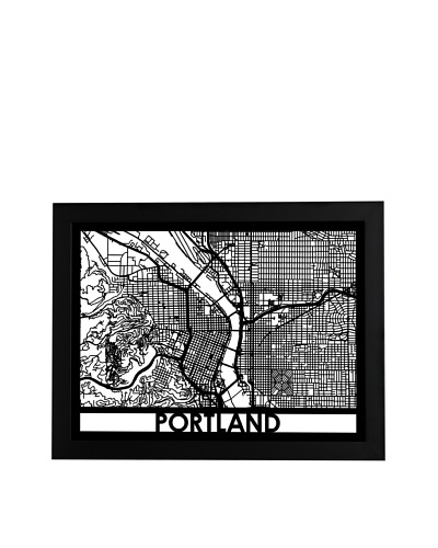 Cut Maps Portland Framed 3-D Street Map