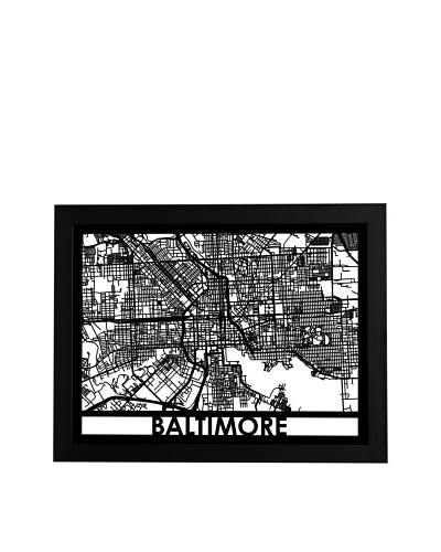 Cut Maps Baltimore Framed 3-D Street Map