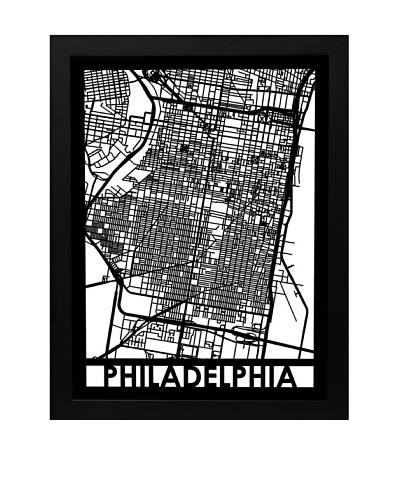 Cut Maps Philadelphia Framed 3-D Street Map