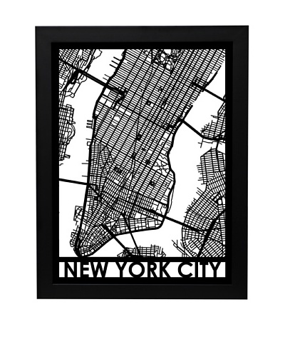 Cut Maps New York City Framed 3-D Street Map