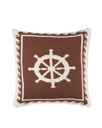 Darzzi Wheel Pillow, Brown, 16 x 16