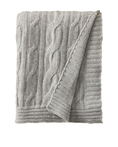 Darzzi Broad Cable Throw, Grey