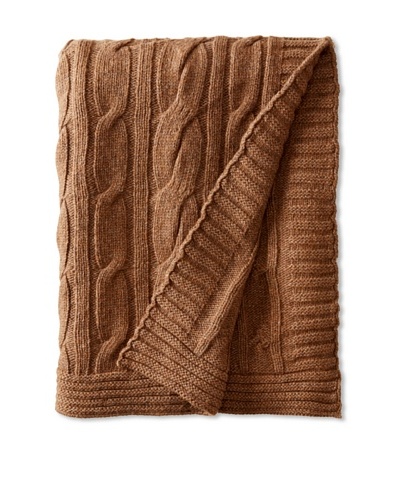 Darzzi Broad Cable Throw, Brown
