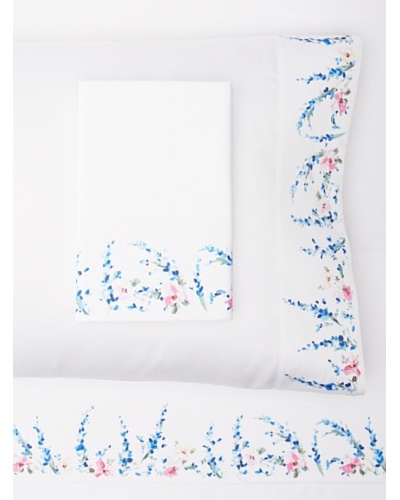 Dea Annabela Petitt Solid with Printed Border Sheet Set [White/ Blue]