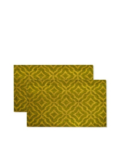 Raymond Waites Set of 2 Florence Coir Doormats, Lime