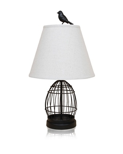 Dennis East Birdcage and Bird Finial Lamp