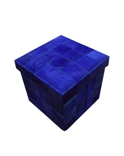 Design Accents Collapsible Box with Cowhide Squares, Purple, 17