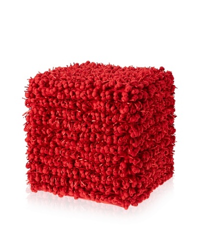 Design Accents Funberry Pouf, Red, 18 x 18 x 18