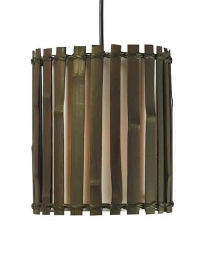 Design Craft Everglade 9 Dark Bamboo 1 Light Mini Pendant