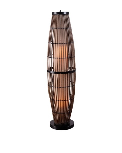 Design Craft Lighting Biscayne Outdoor Floor Lamp, Rattan/Bronze