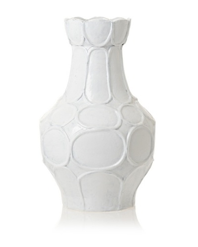 Diamond Reef Gulfstream Antique-Finish Ceramic Vase [White]