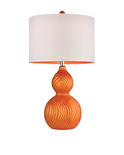 Dimond Lighting Tangerine Orange Swirled Gourd Ceramic Table Lamp