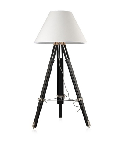 Dimond Lighting Adjustable Studio Floor Lamp in Chrome and Black with Woven Linen Shade
