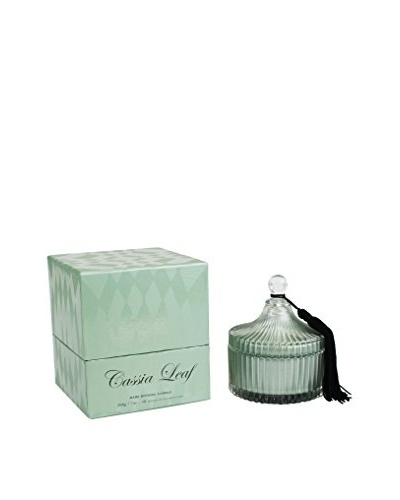D.L. & Co. Ribbed Glass 7-Oz. Jar Candle with Tassel, Cassia Leaf