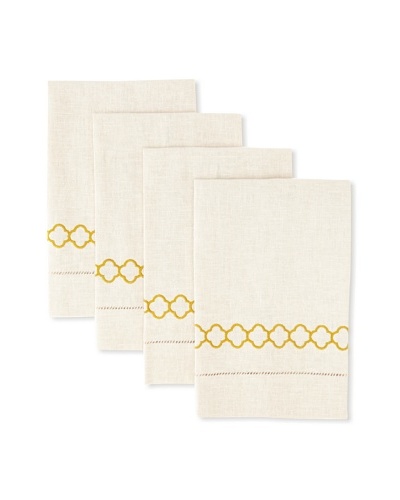 D.L. Rhein Set of 4 Clover Link Guest Towels [Marigold]