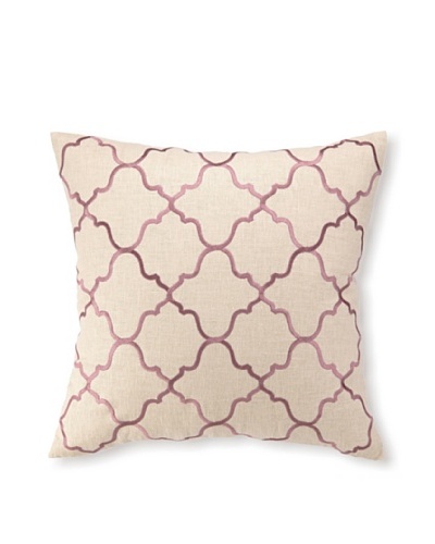 D.L Rhein Moroccan Tile Embroidery Pillow, Orchid, 20 x 20