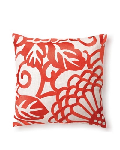 D.L Rhein Chrysanthemum Embroidery Pillow, Mango, 16 x 16