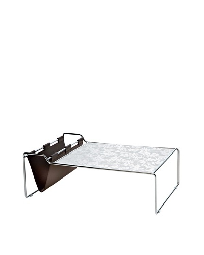 Domitalia Bijou Rectangular Coffee Table, Silver/White