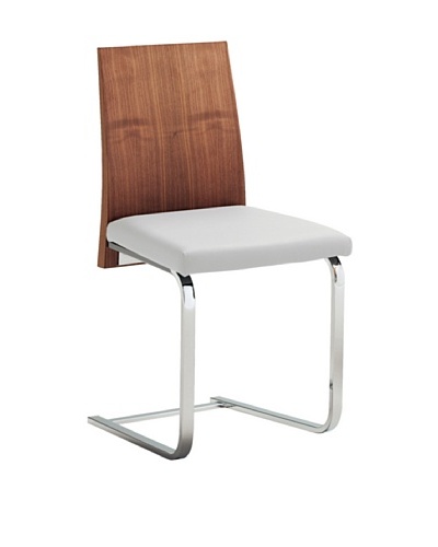 Domitalia Jeff Chair, White/Walnut