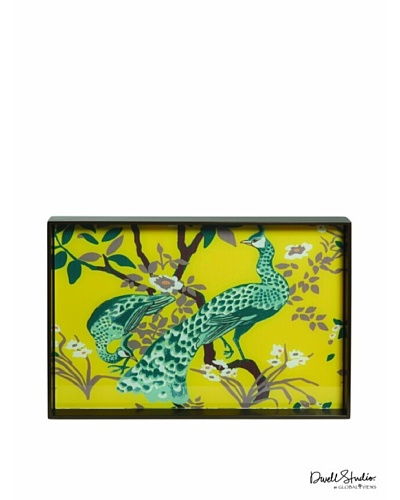 Dwell Studio by Global Views Peacock Rectangle Lacquered Wood Tray