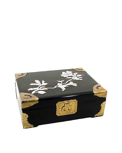 Dynasty Gallery Lacquered Jewelry Box with Mother of Pearl