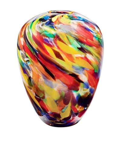 Dynasty Gallery Mouth-Blown Painter's Palette Glass Vase
