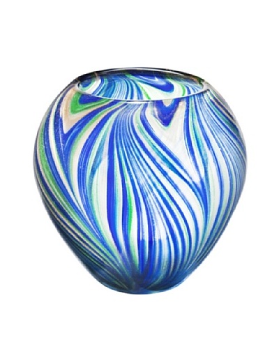 Dynasty Gallery Mouth-Blown Nest Aventurine Glass Vase