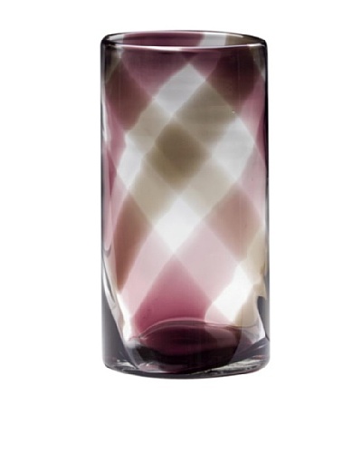 Dynasty Glass Viola Collection - Tall Vase - Purple Plaid