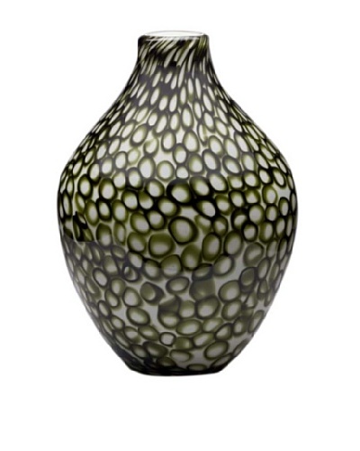 Dynasty Glass Torino Collection - Acorn Vase - Mod Rings Green