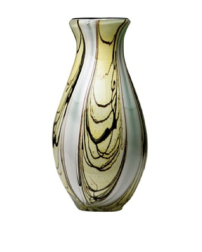 Dynasty Glass Venezia Collection Vase, Green Root
