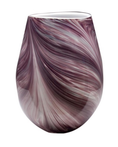 Dynasty Glass Viola Collection Wide Vase, Violet Feather