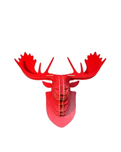 Eco Décor Laser-Cut Animal Trophy Reindeer Head, Red