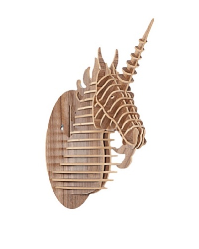 Eco Décor Laser-Cut Animal Trophy Unicorn Head, Oak